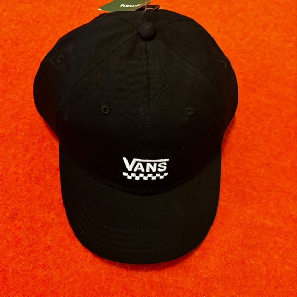 Vans Off the wall unisex black and white 100% cotton check logo baseball cap NWT - Picture 3 of 7